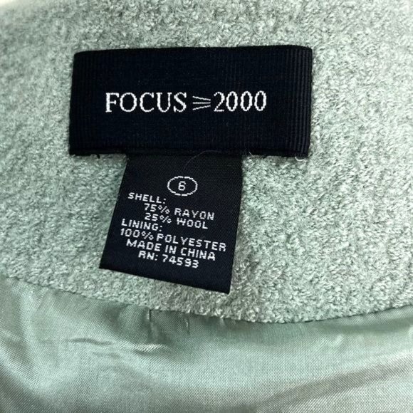 NWT Focus 2000 Wool Jacket w/ Bell Sleeves - Mint Green | 6 - Picture 9 of 9